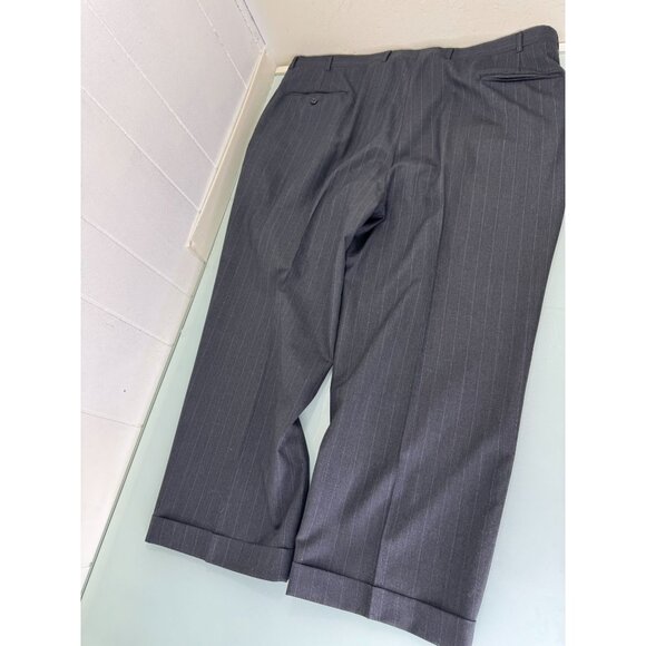 Hart Schaffner & Marx 2 Piece Suit 48R Blazer 42X26 Pants Chalk Pinstripe Gray - Picture 3 of 16